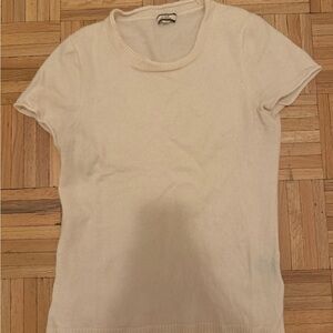 J. Crew Cashmere Cream Short-Sleeve Knit Tee
